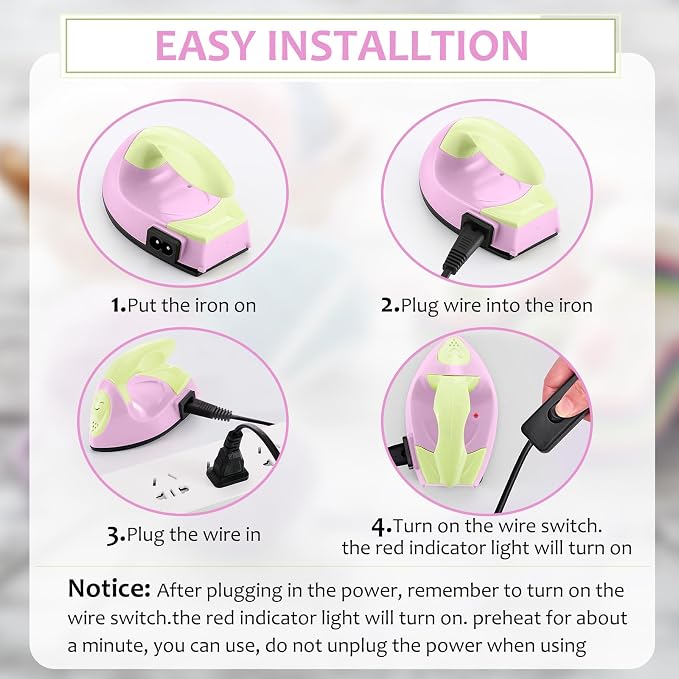 Honoson Mini Craft Iron Mini Heat Press Small Iron 3.93 x 2.36 x 2.76 Portable