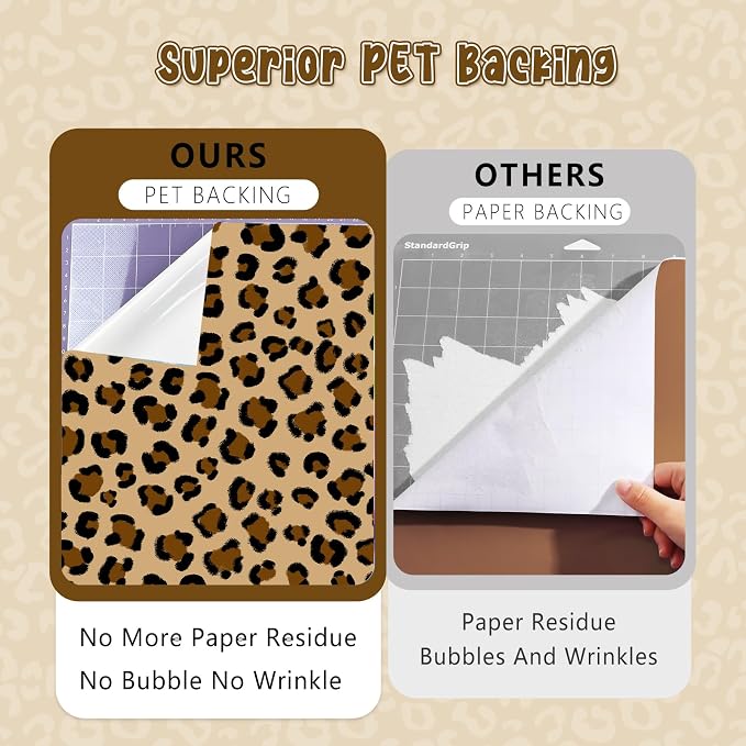 Leopard Boho Permanent Adhesive Vinyl 16 Sheets 12'' x 10'' | Zebra Animal