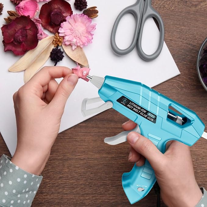 Cordless Hot Glue Gun 20W, Quick Heat Glue Gun & 30-Stick Glue Stick Set