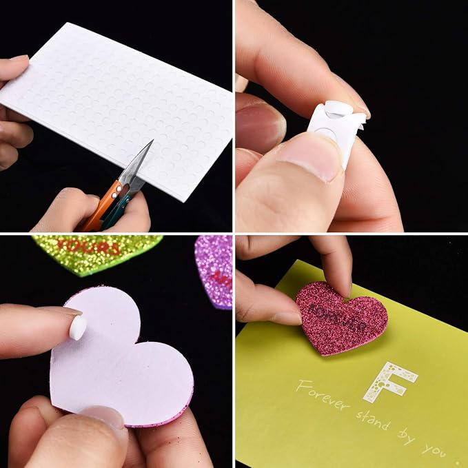 Outus 2400Pcs Foam Dots 3D Adhesive, 12 Sheets Foam Pop Dots