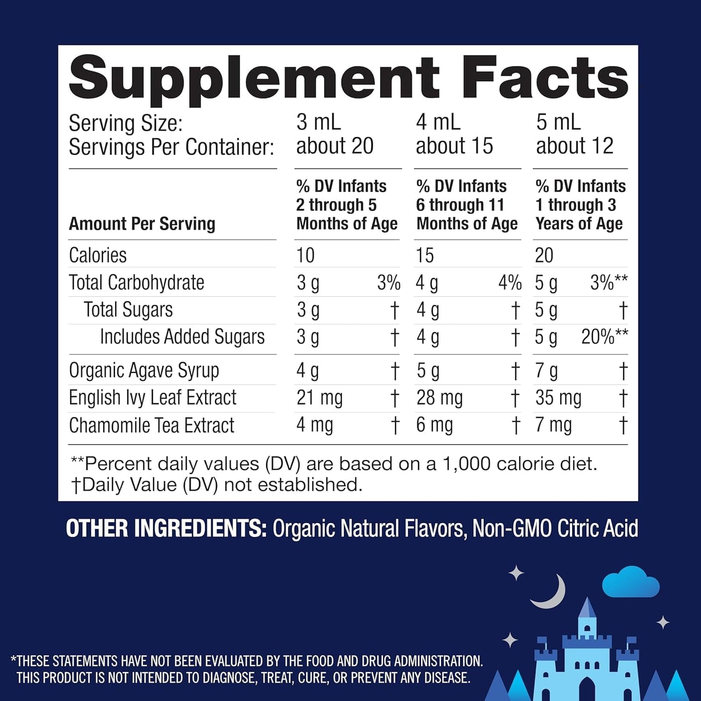KinderMed Infants' Nighttime Cough, Organic Agave Syrup, Chamomile Tea Extract, No Dyes, No Artificial Flavors or Sweeteners, 2 Months+, Natural Cherry Flavor, 2 fl. oz (Pack of 2)
