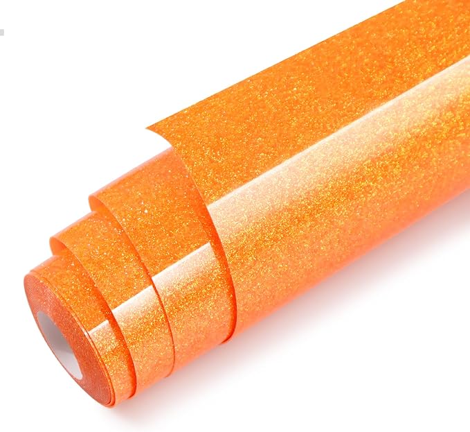 Orange Glitter HTV Heat Transfer Vinyl