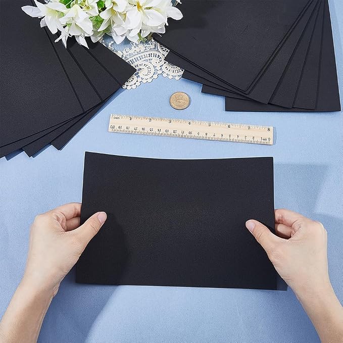 20Pcs 6x9 Inch 2MM Thick Black Foam Paper Sheets Rectangle 3D High Density