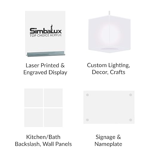 SimbaLux Acrylic Sheet White 32% Translucent Cast 12”x12” 1/8” Thick 2 Pack |
