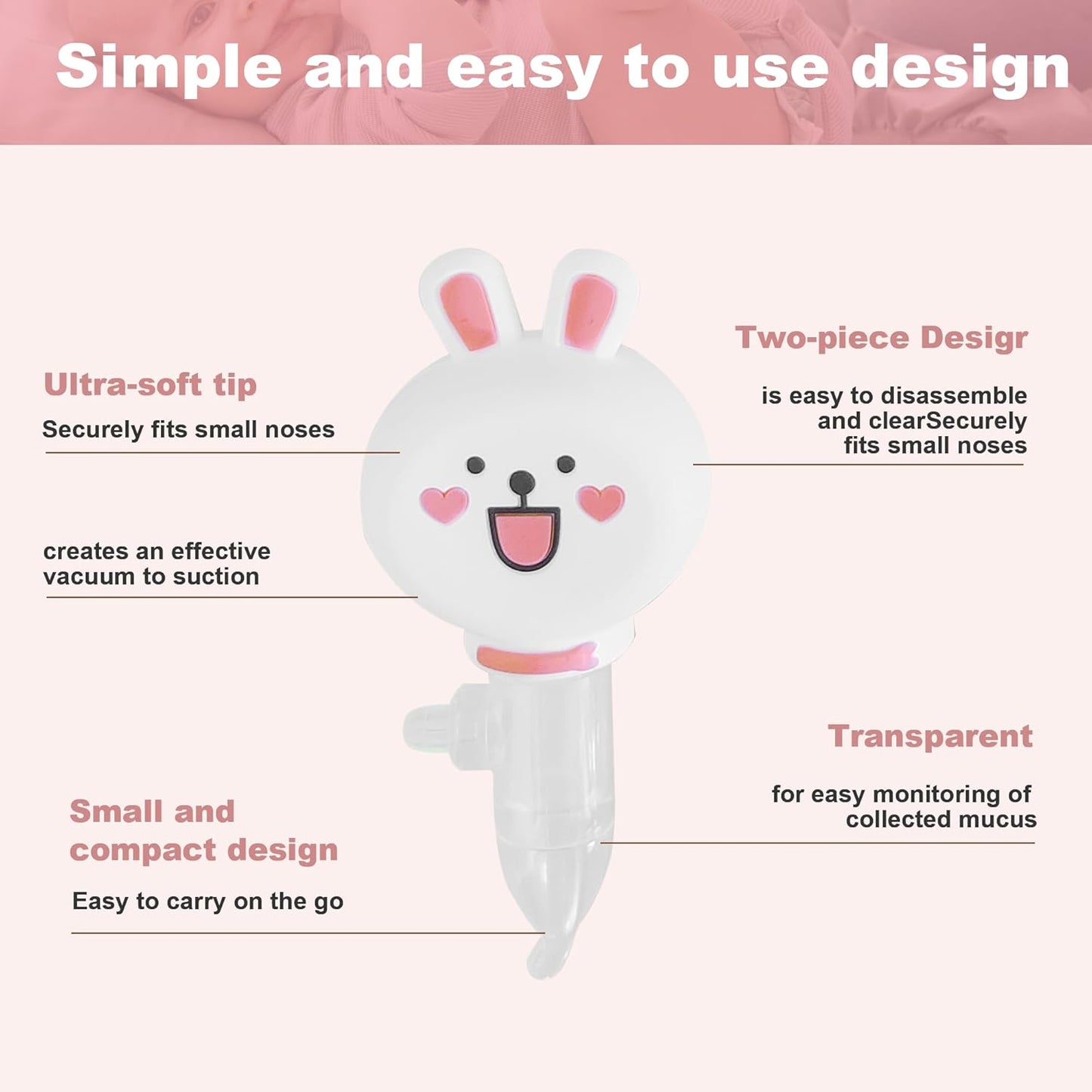 Deepdeem Silicone Nasal Aspirator for Babies and Adults - Reusable Suction Ball for Easy Cleaning and Long-Lasting Twisting Squeeze removes Mucus and Earwax