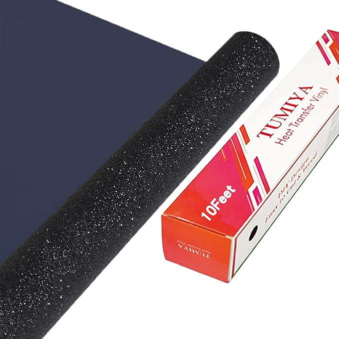 TUMIYA Black Glitter Heat Transfer Vinyl HTV Roll