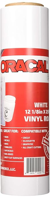 12.125" x 25ft Roll of Oracal 651 White Craft Vinyl