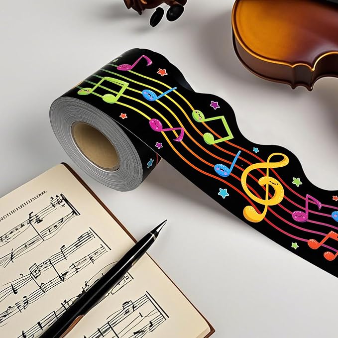 69Ft Musical Notes Bulletin Board Borders Colorful Cute Musical Note Trimmer