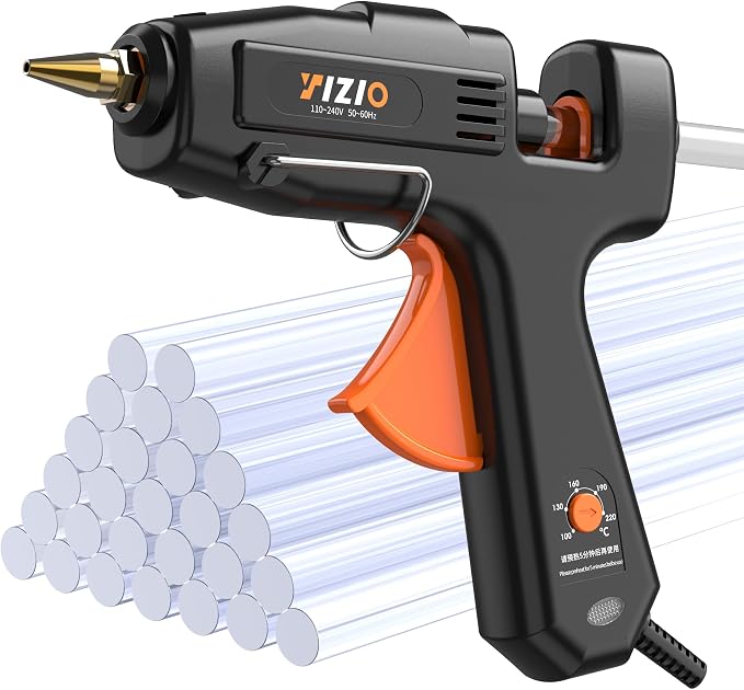 IZIO Full Size Hot Glue Gun and Sticks Set, 100-220W Adjustable Temperature