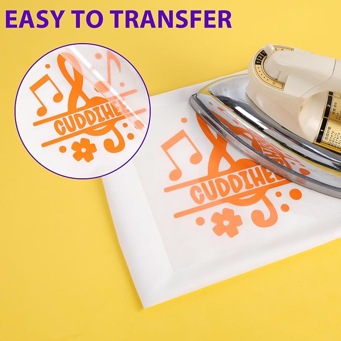 HTVVETUR Orange HTV Iron on Vinyl 12Inch by 35ft Heat Transfer Vinyl