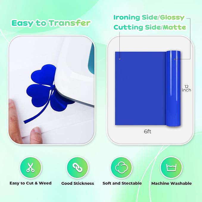 Aoder Blue Puff Vinyl Heat Transfer