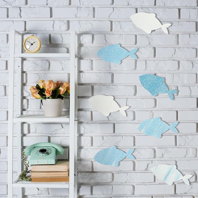 Anglechic 12 Pack 12 Inch Fish Craft Blank Fish Cutout Unfinished Wood Fishes