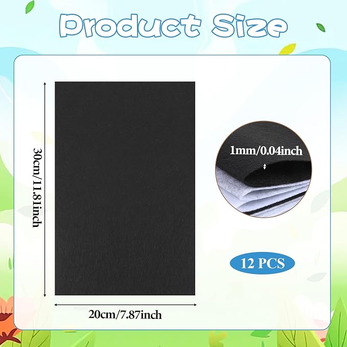 12 Pcs Felt Sheets
