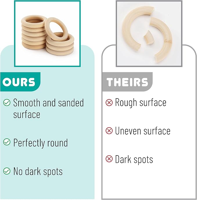 Mr. Pen- Wooden Rings, 10 Pack, Wooden Rings