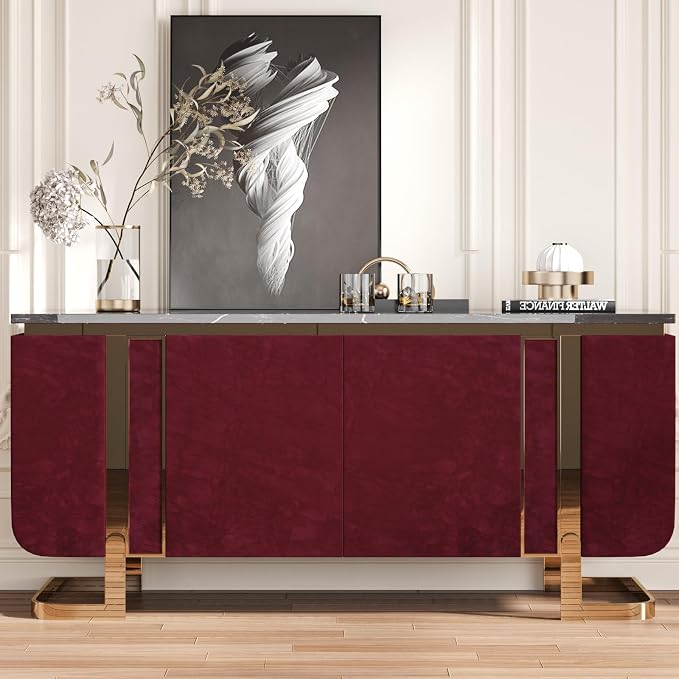 CHIHUT Dark Red Velvet Drawer Liner Soft Creased Velvet Contact Paper