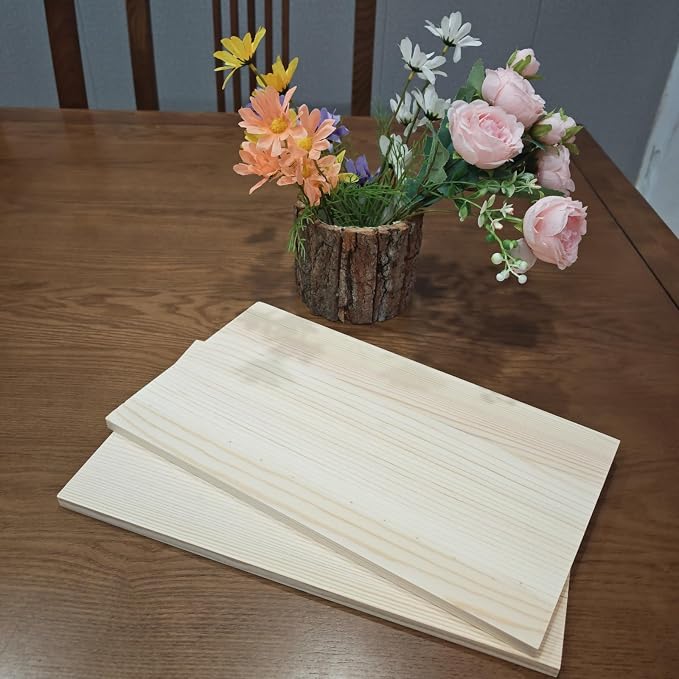 2PCS Rectangle Wood Boards Unfinished Wood Blocks