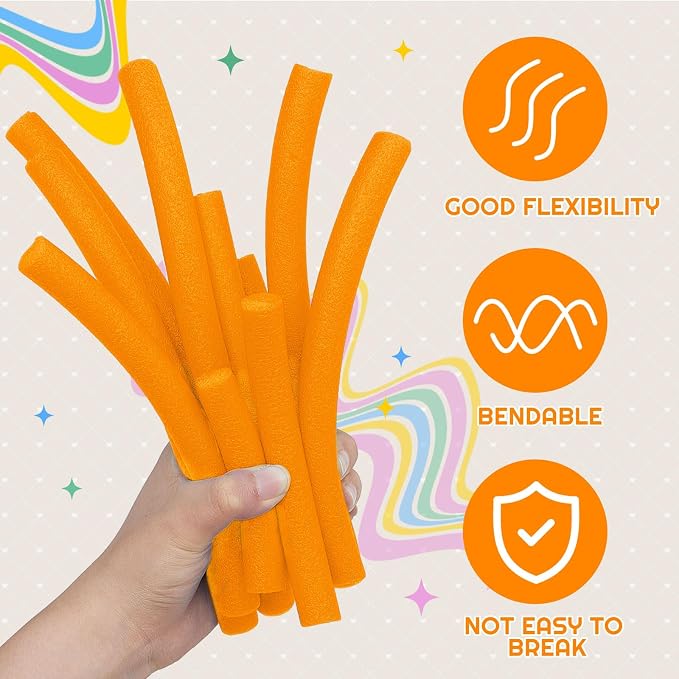 Frienda 5/8 Inch x 40 ft Orange Foam Noodles