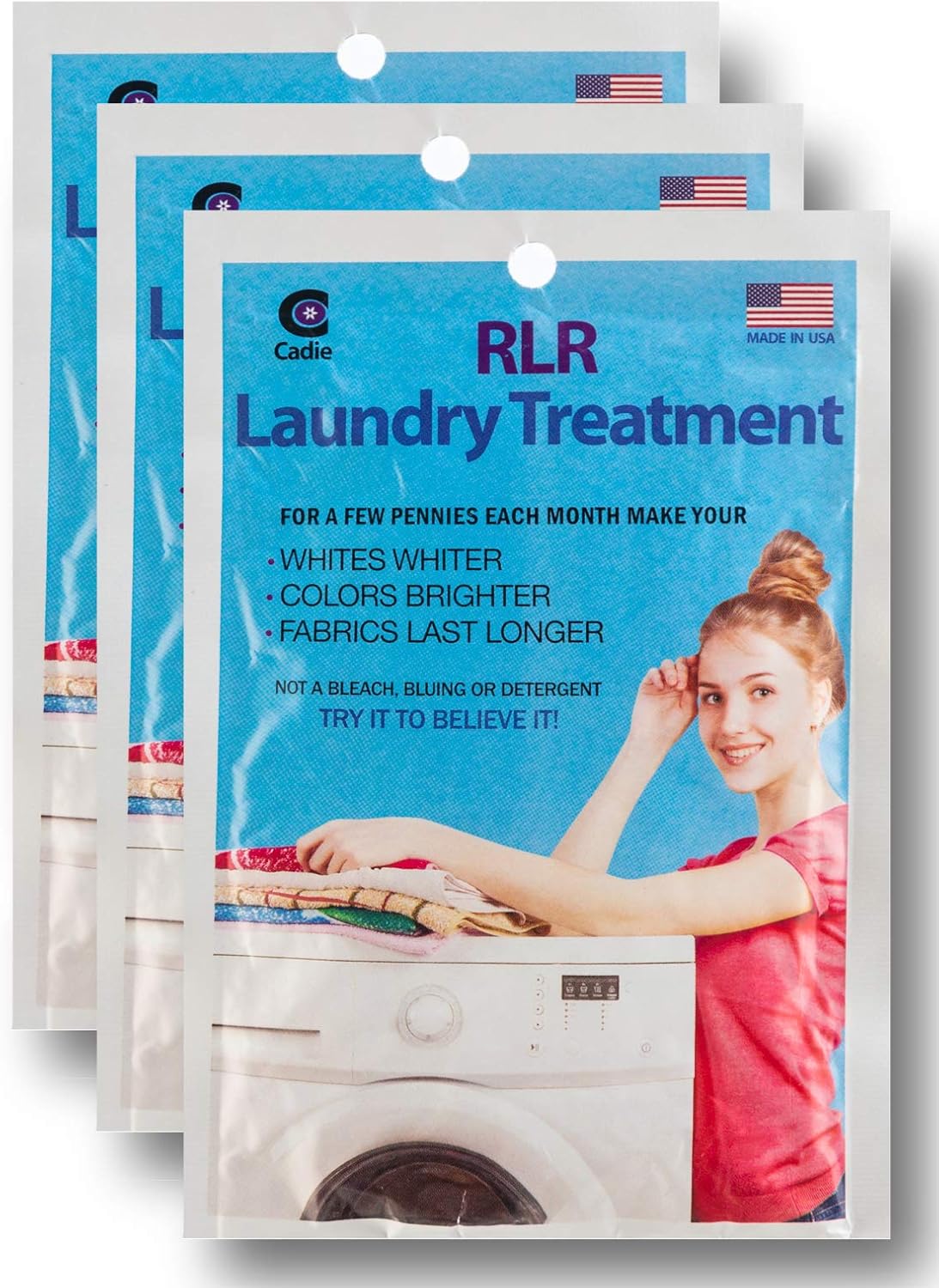 RLR Natural Laundry Detergent Powder – Whitens, Brightens, Refreshes Baby Cloth Diaper Detergent, Musty Towels, Workout Clothes - Non-toxic, Fragrance-Free For Sensitive Skin (Pack of 3)