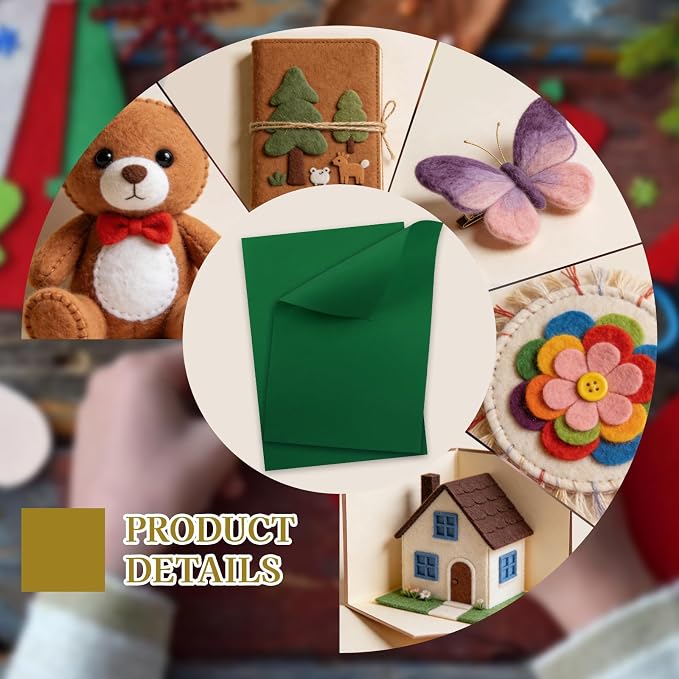 12 Pcs Felt Sheets, 7x11 Inch Stiff Felt