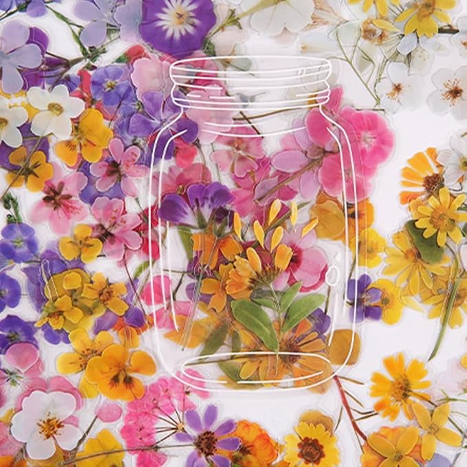 160 Pcs Transparent Flower Stickers