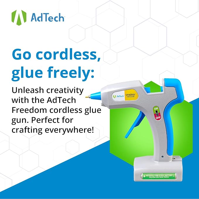AdTech Freedom Cordless Hot Glue Gun – Rechargeable 25W Glue Gun