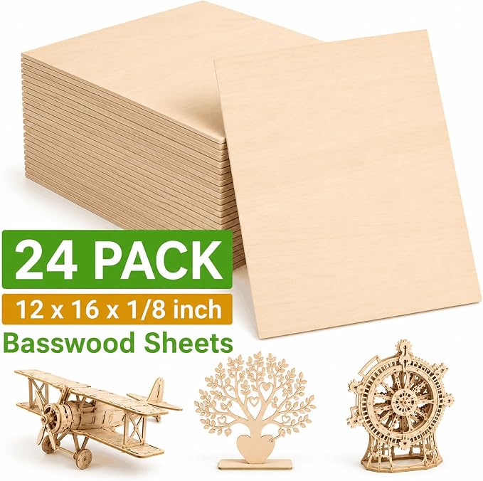 3mm Basswood Sheets 1/8 Inch