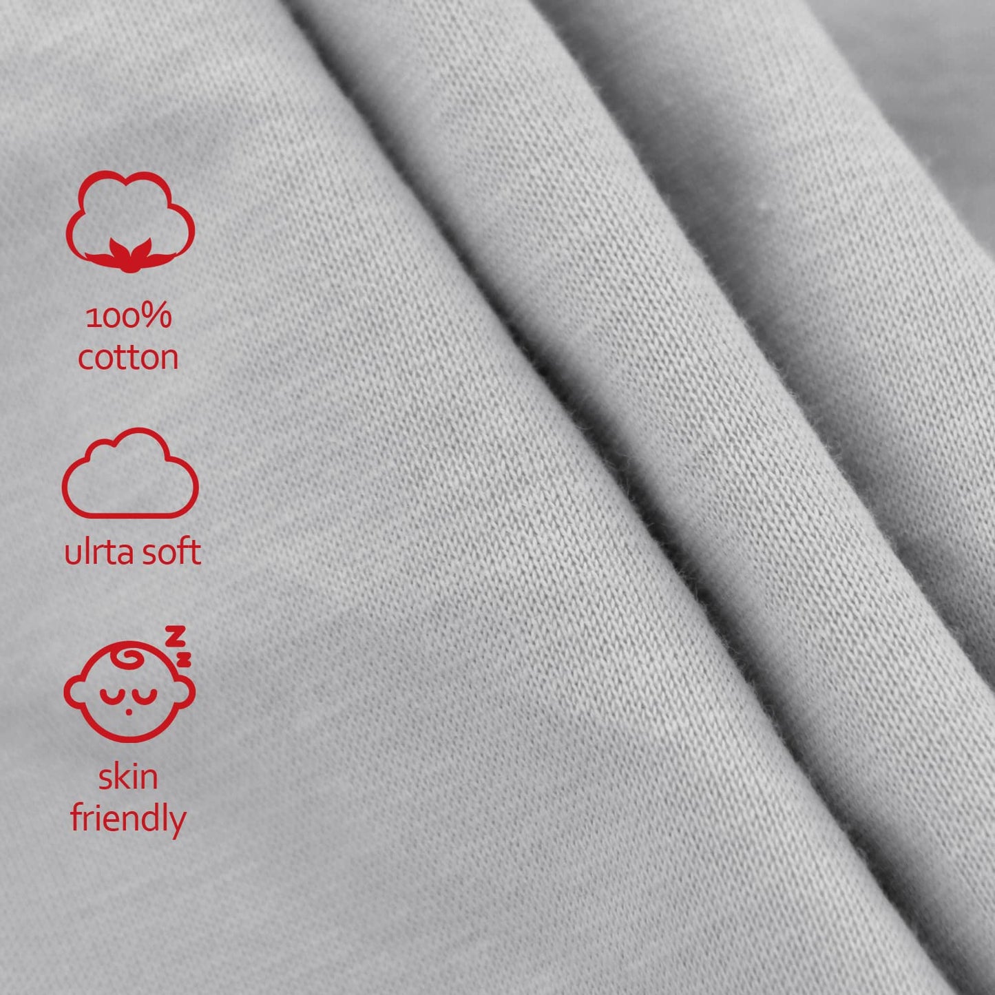 Changing Pad Covers Beige Grey for Boys Girls, Cotton 2 Pack Unisex Changing Table Pad Cover Cradle Sheet Soft and Breathable 16" x 32" for Standard Baby Changing Pads
