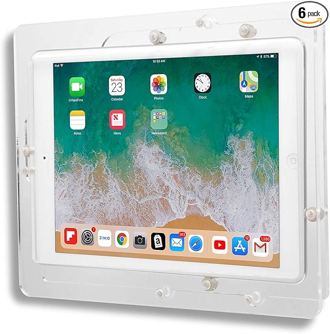 TABcare Anti-Theft Acrylic VESA Enclosure for Apple iPad mini 6 7 8.3" with Free Wall Mount Kit & 90-Degree Angle USB C Charge Cable (iPad mini 6/7 8.3", Clear)