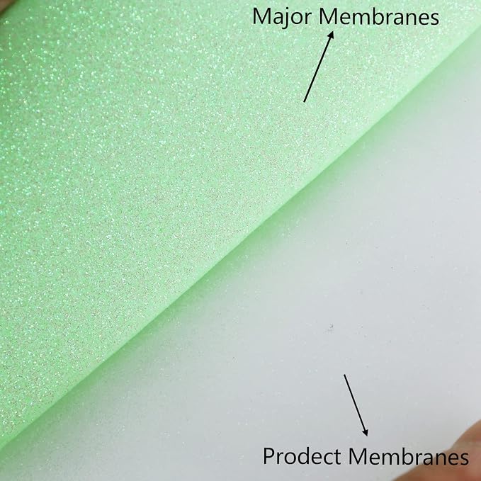 FUNKAKA Glitter Fluorescent Light Green HTV Heat Transfer Vinyl Rolls, Glitter