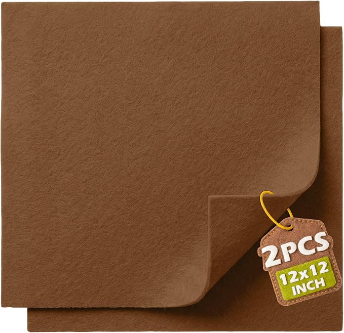 Cognac Soft Felt Sheets for Crafts, 1.6mm Thick, Handmade Crafts, DIY Projects