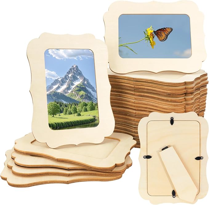 VOKOY 25 Pack Wooden Picture Frames