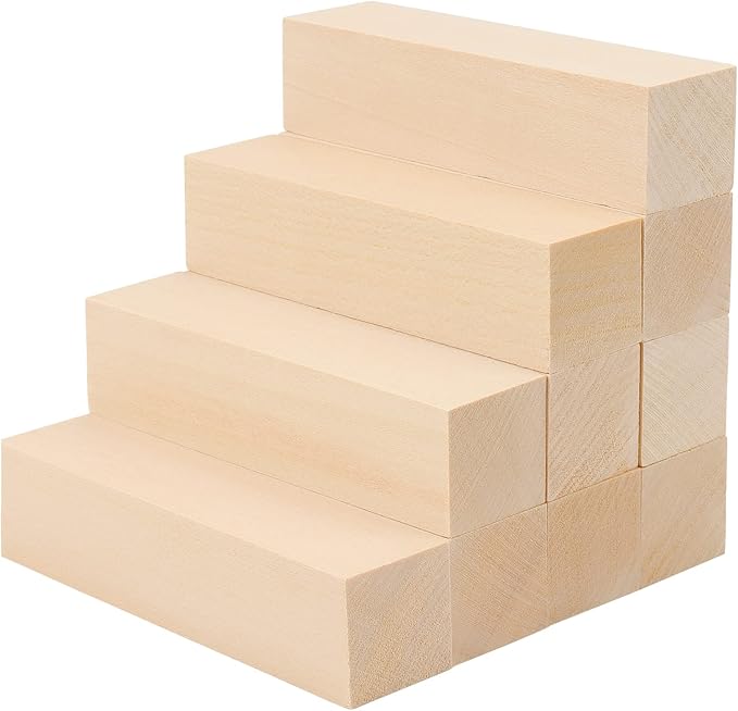 JOIKIT 30 Pack 4 x 1 x 1 Inches Basswood Carving Blocks, Unfinished Soft Wood
