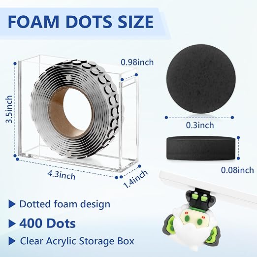 400 PCS 2mm Double Sided Foam Dots