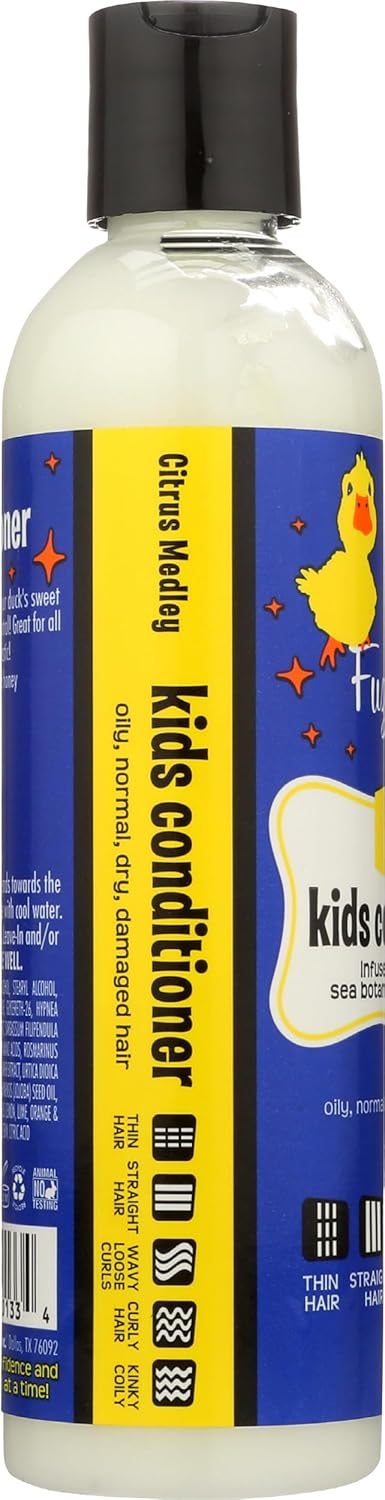 FuzzyDuck Kids Conditioner – Hair Products for Kids Made with Aloe, Sea Botanicals & Honey to Boost Moisture, Frizz Control & Manageability for Silky Hair, Safe for All Hair Types (Citrus Medley, 8oz)