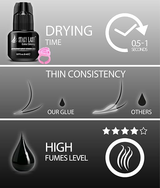 STACY LASH Extra Strong Eyelash Extension Glue / 0.5-1 Sec Dry/Retention – 8