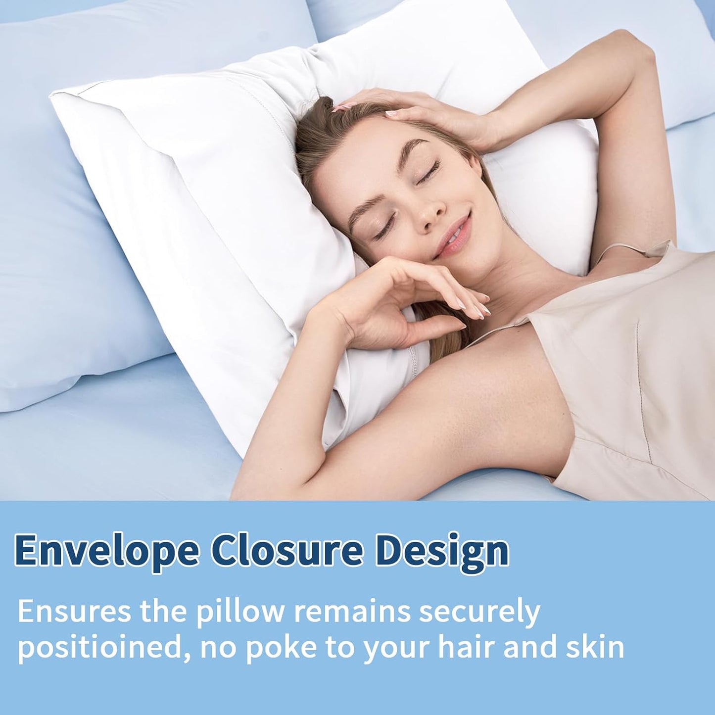 Cooling Pillow Cases Queen Size Set of 2, Ice Cool Silky Pillow Covers for Hot Sleepers & Night Sweats, Reduces Wrinkles & Frizz Softer Like Silk Pillow Cases, White, Christmas Stocking Stuffers