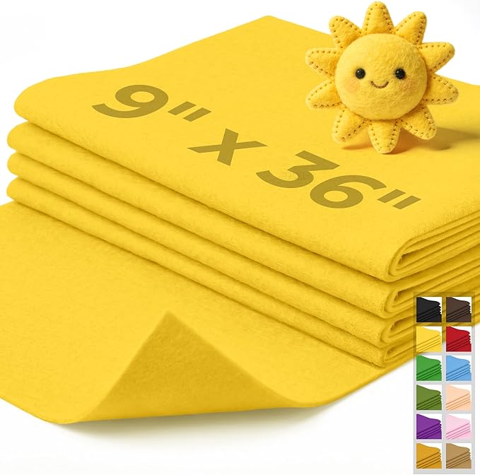 IONTACH 9" X 36" Soft Felt Sheets 1.6mm Thick | Acrylic Felt Fabric