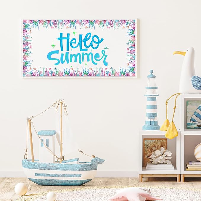FUSUIMU 65.6 Ft Ocean Bulletin Board Border Coral Reef Grass Seaweed Die-Cut