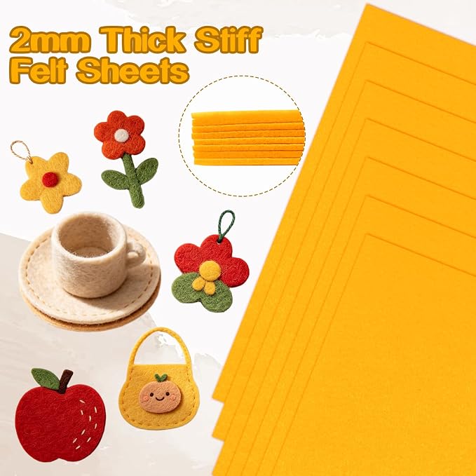 Luomorgo 8 Pcs 8 x 12 Inch Stiff Felt, 2mm Thick,