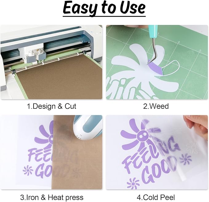HTVRONT HTV Vinyl Rolls Heat Transfer Vinyl