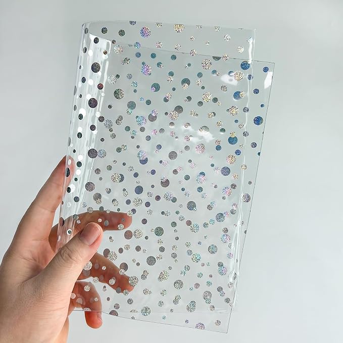 Transparent Waterproof PVC Vinyl 10 Pcs 8.3 x 11.8 inches Iridescent Shine