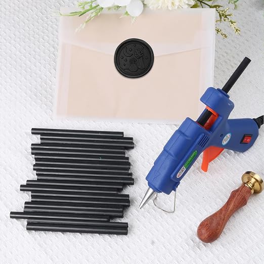Black Sealing Wax Sticks, WASOHLING 20Pcs Glue Gun Wax Seal Sticks