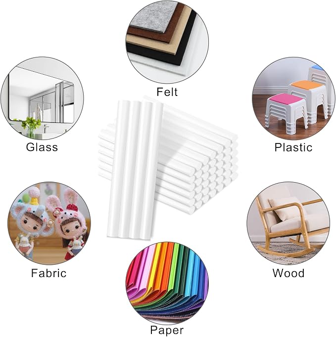 Manarty White Hot Glue Sticks, Adhesive EVA Glue Sticks