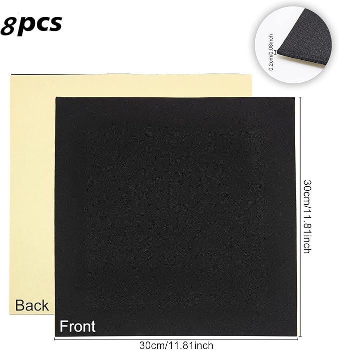 BENECREAT 8PCS 2mm Thick Self Adhesive Foam Sheet, DIY supplies