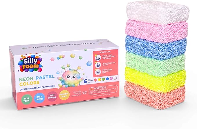 Silly Foam, Creative Modeling Foam Beads, Arts & Crafts, Sensory Play, Travel