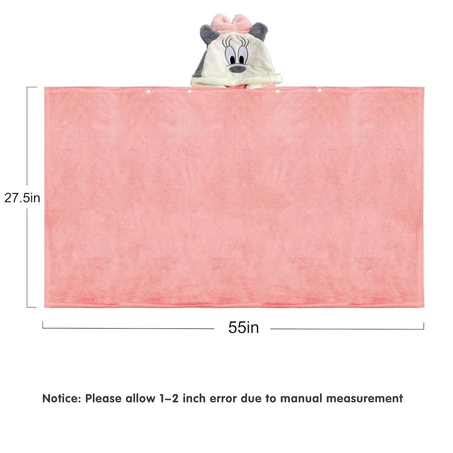 ROMASA Baby Hooded Bath Towel Ultra Soft and Absorbent Toddlers Bathrobe Newborn Blanket Shower Gifts (Pink Mouse)