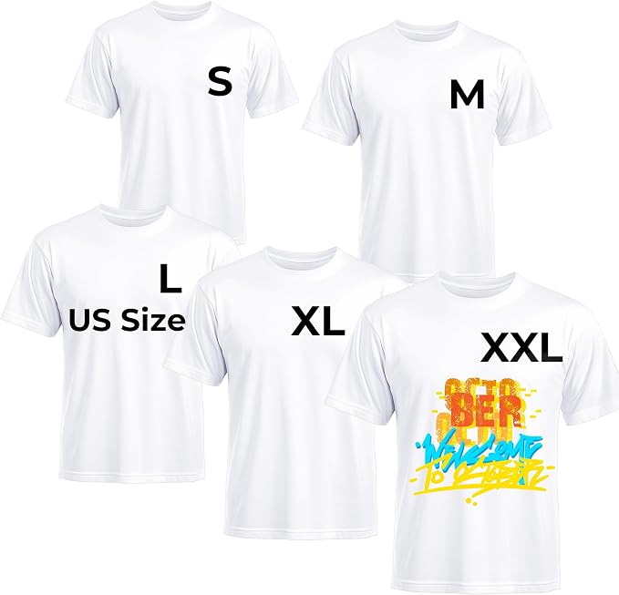 Joyclub White T Shirts Polyester Bulk Sublimation Blanks Wholesale Unisex Crew