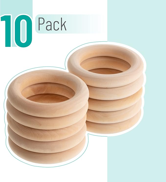 Mr. Pen- Wooden Rings, 10 Pack, Wooden Rings