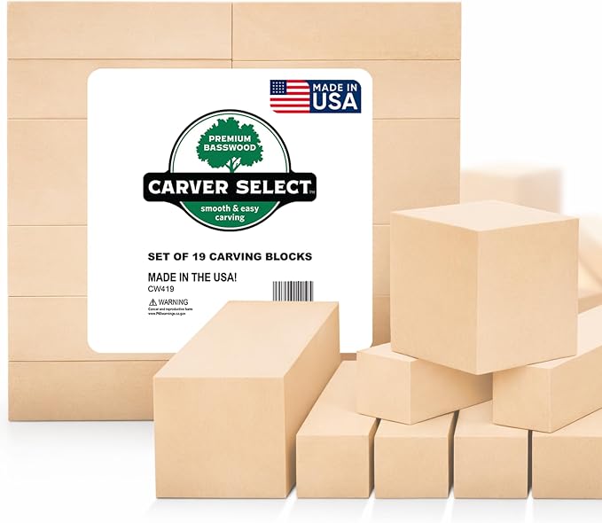 Basswood Carving Blocks Set of 19 – Wood Carving Kit