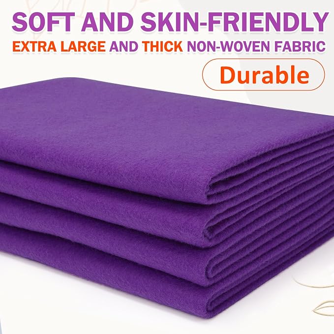 XSEINO Purple Large Felt Fabric 36" X 36 ", 1.4 mm Thick Soft Felt Fabric Sheet